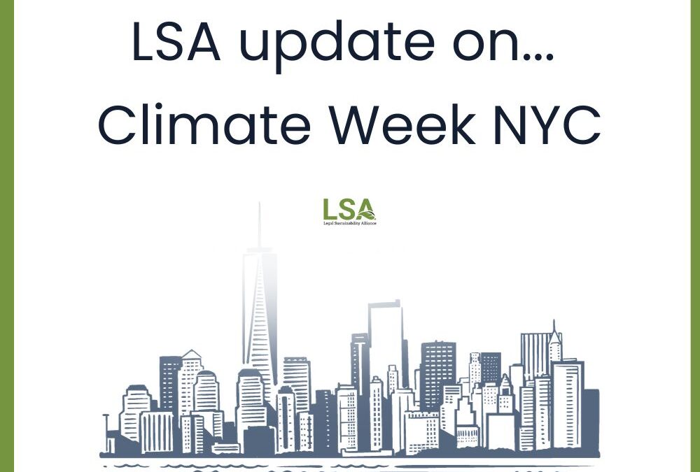 An LSA Update on Climate Week NYC