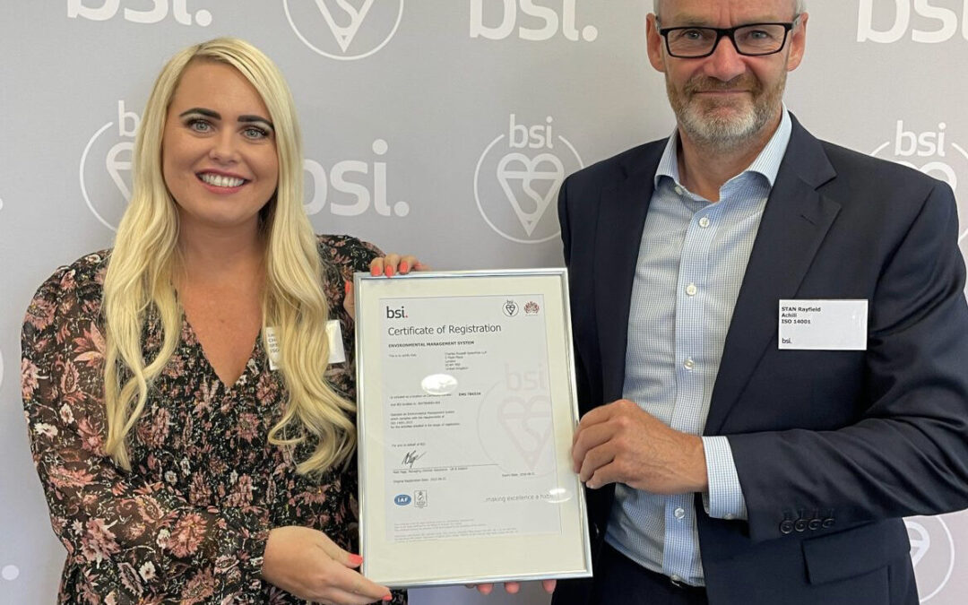 Charles Russell Speechlys Achieves ISO 14001 Certification