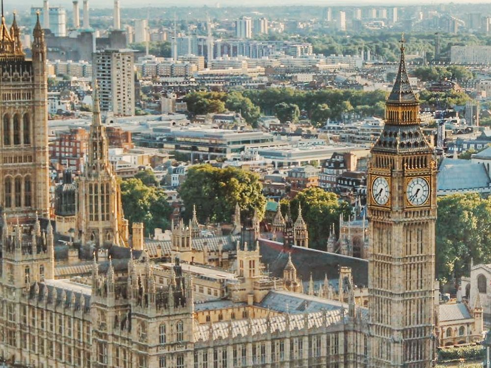 View of the city of London, Big Ben